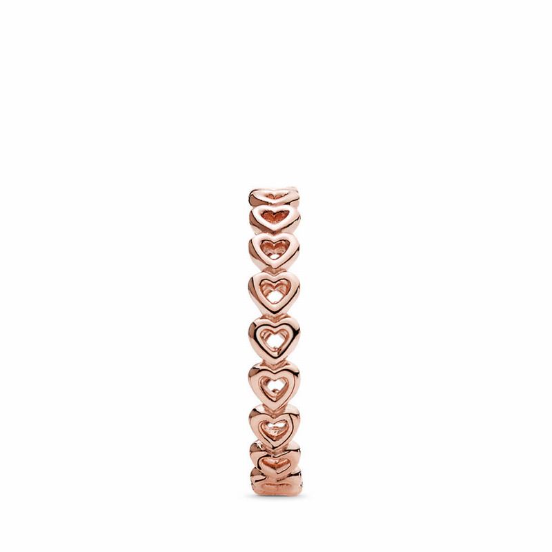 Pandora Australia Band of Hearts Stackable Ring - Pandora Rose™ | HIXELV962